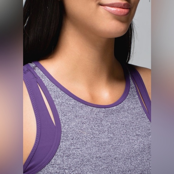 Lululemon Inspiration Tank Heathered Black Grape / Going Grape Size 4 - Picture 5 of 13